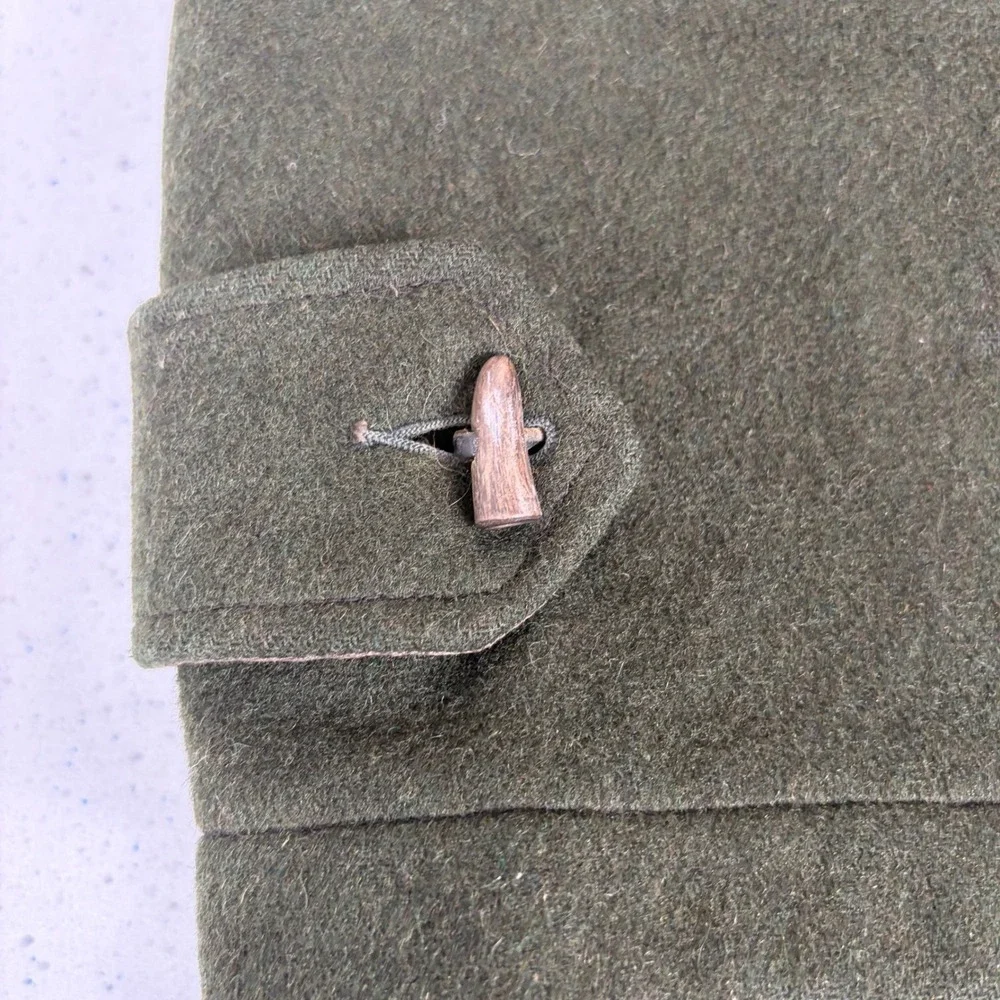 Gloversall‎ London Duffle Coat Hooded Wool Toggle Gold Label Green 40 VTG 60's